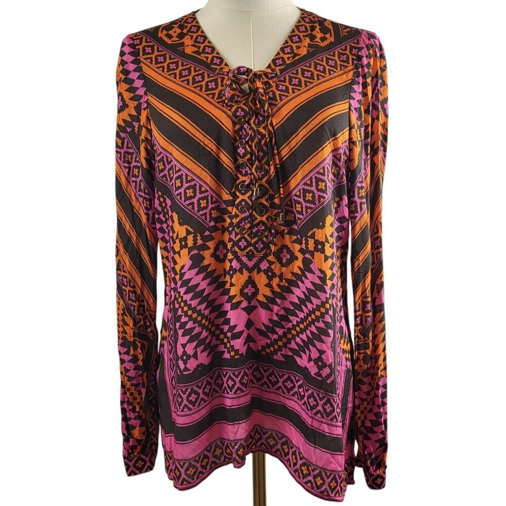 Hale Bob X-Small Multi Color Print All Viscose Bl… - image 3